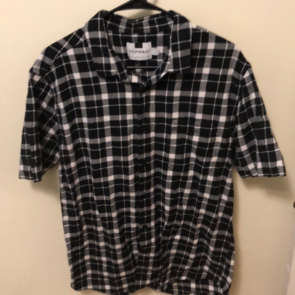 Topman SS black and white check